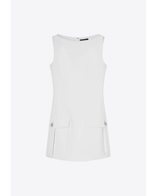 Versace White Shift Sleeveless Mini Dress