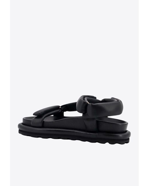 Jil Sander Black Padded Leather Sandals for men