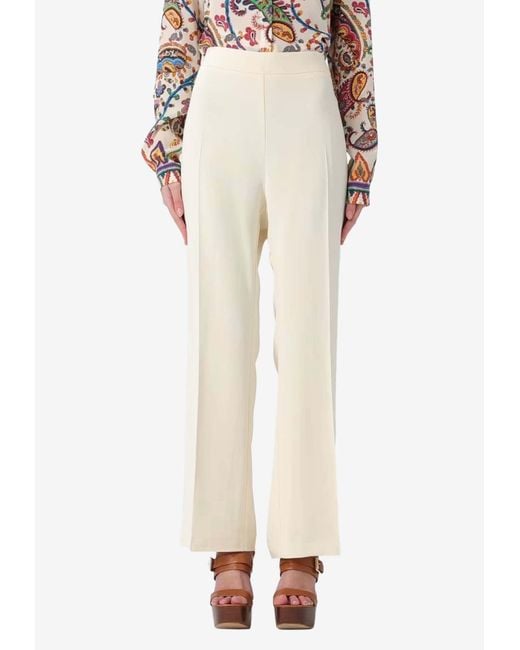 Etro Natural Flared Tailored Pants