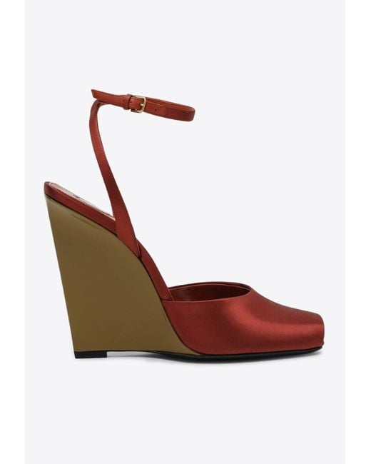 Saint Laurent Red Zeppe La Scandale