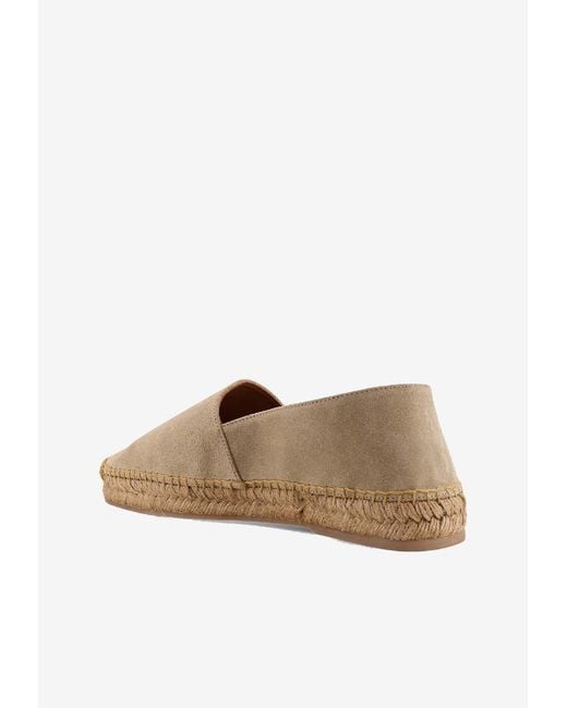 Kiton White Suede Logo Espadrilles for men