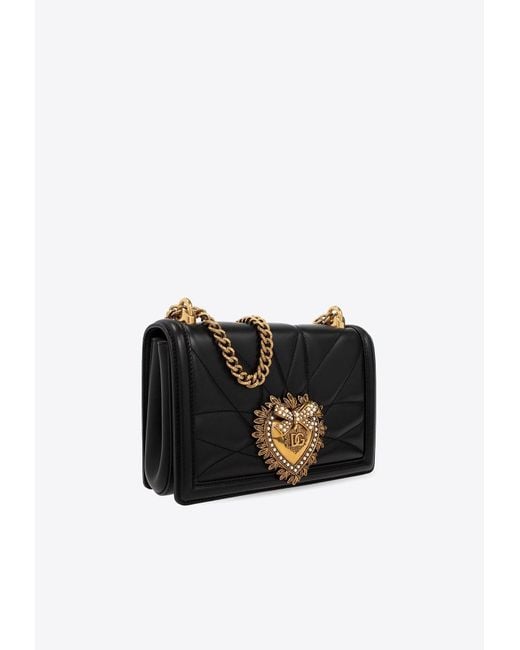 Dolce & Gabbana Black Devotion Quilted Leather Shoulder Bag