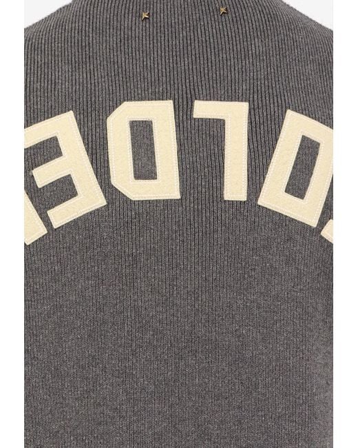 Golden Goose Deluxe Brand Gray Golden Ribbed Knit Sweater for men
