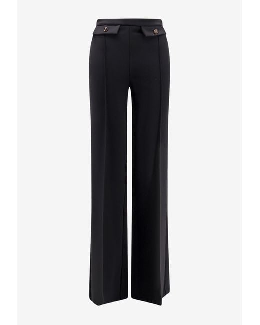 Elisabetta Franchi Blue Straight-Leg Tailored Pants