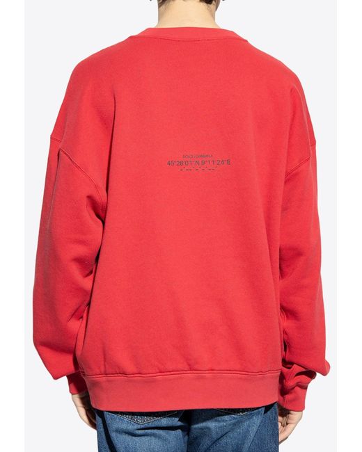Dolce & Gabbana Red Dgvib3 Print Crewneck Sweatshirt for men