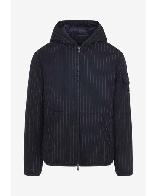 Moncler Blue Ceze Reversible Hooded Down Jacket for men