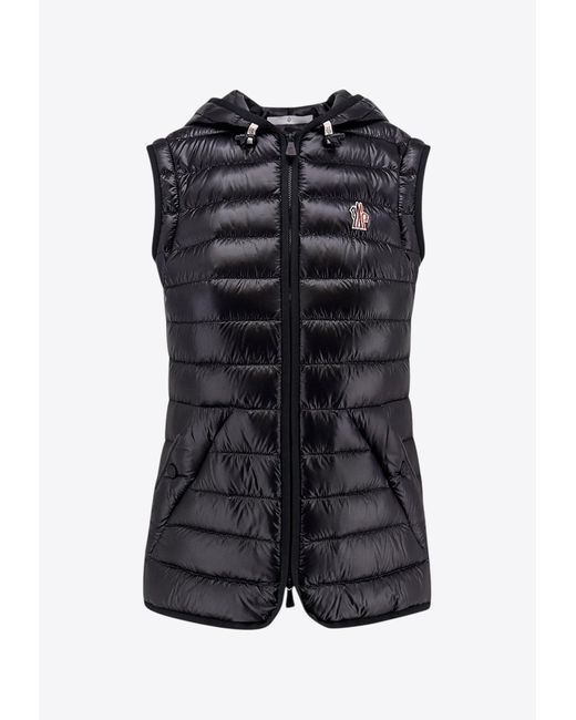 Moncler Black Logo-Printed Zip-Up Jacket