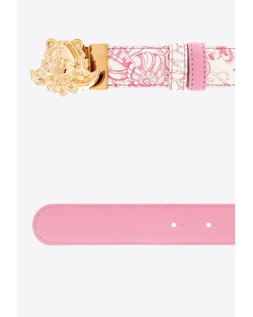 Versace White Underwater Barocco Reversible Belt