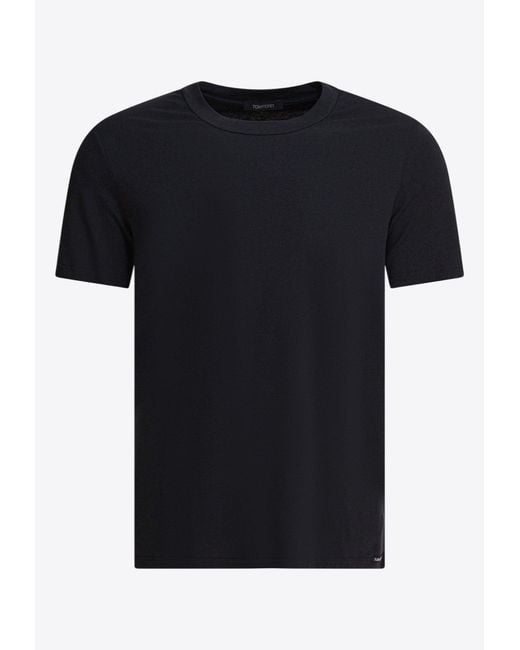 Tom Ford Black Basic Crewneck T-Shirt for men