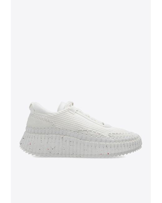Chloé White Nama Recycled Low-Top Sneakers
