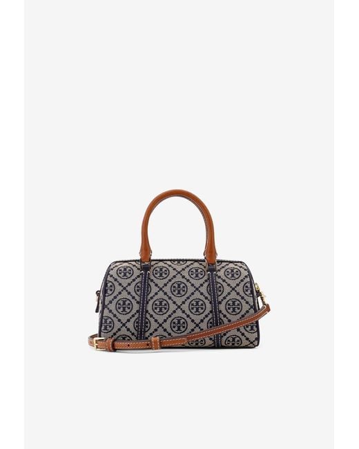 Tory Burch White Petite T-Monogram Top Handle Bag