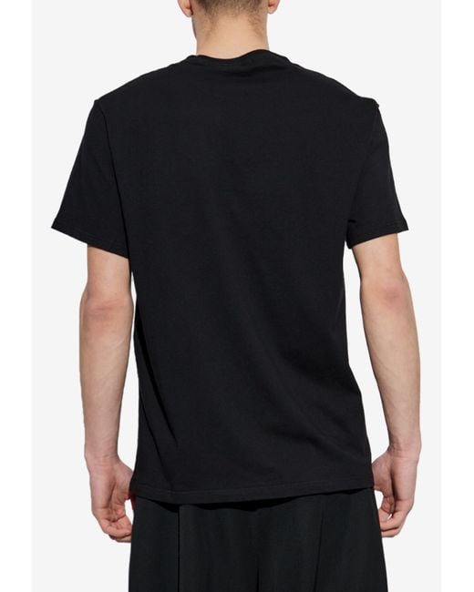Alexander McQueen Black Logo Print Crewneck T-Shirt for men