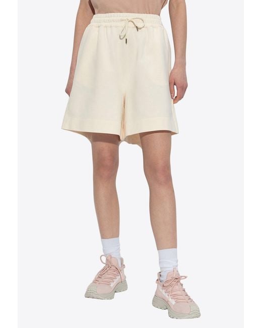 Moncler Natural Logo Patch Mini Shorts