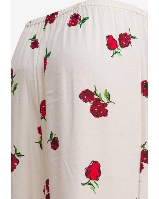 Khaite Pink Mindy Raspberries Print Pants