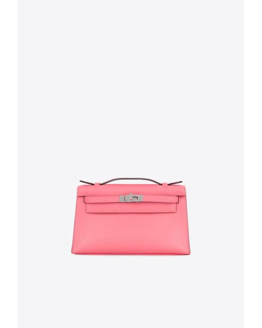 Hermès Pink Kelly Pochette Clutch Bag