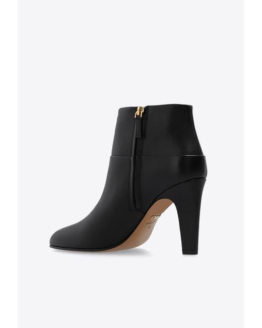 Chloé Black Eve 85 Heeled Leather Ankle Boots
