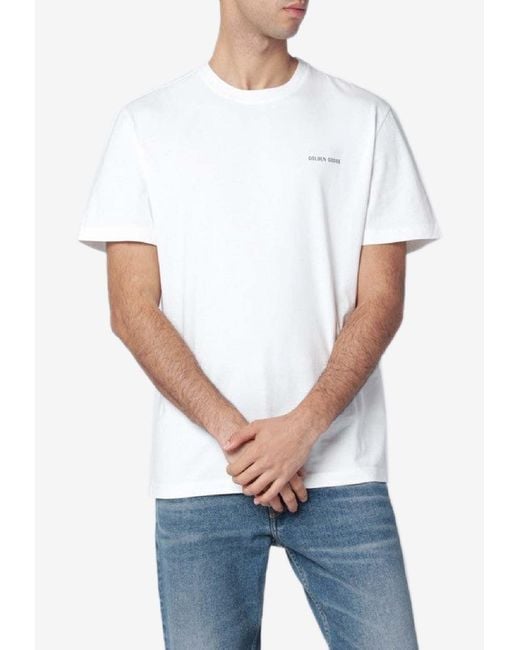 Golden Goose Deluxe Brand White Logo Crewneck T-Shirt for men