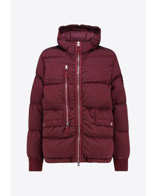 Stone Island Red Compass Down Jacket for men