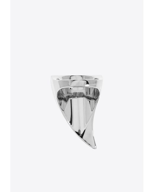 Alexander McQueen White Tiger Claw Ring for men