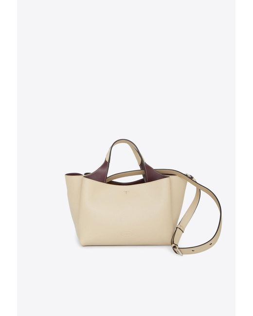 Tod's Natural Mini Grained Leather Bag