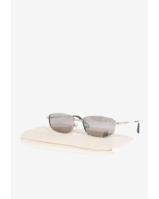 Jacquemus White Rectangular Logo Sunglasses