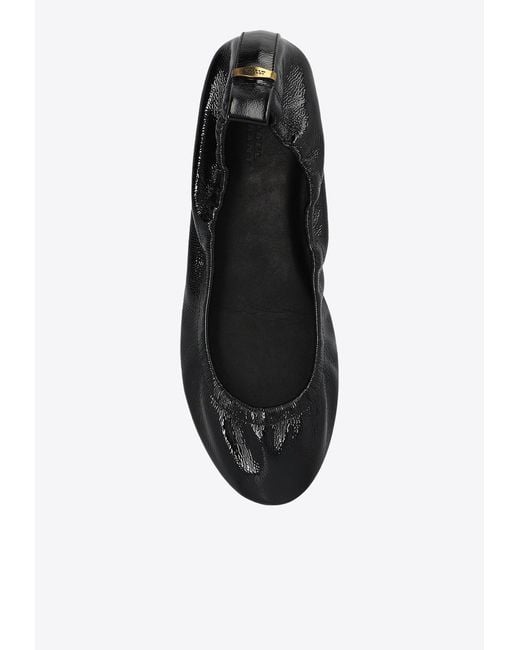 Isabel Marant Black Belna Leather Ballerina Shoes