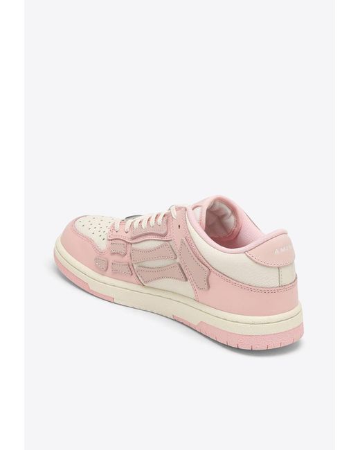 Amiri Pink Skeltop Leather Sneakers