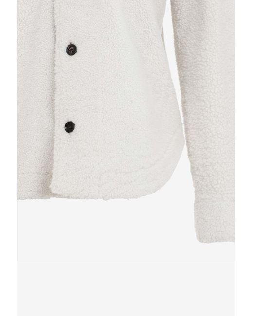 Bottega Veneta White Pointed-Collar Shearling Jacket