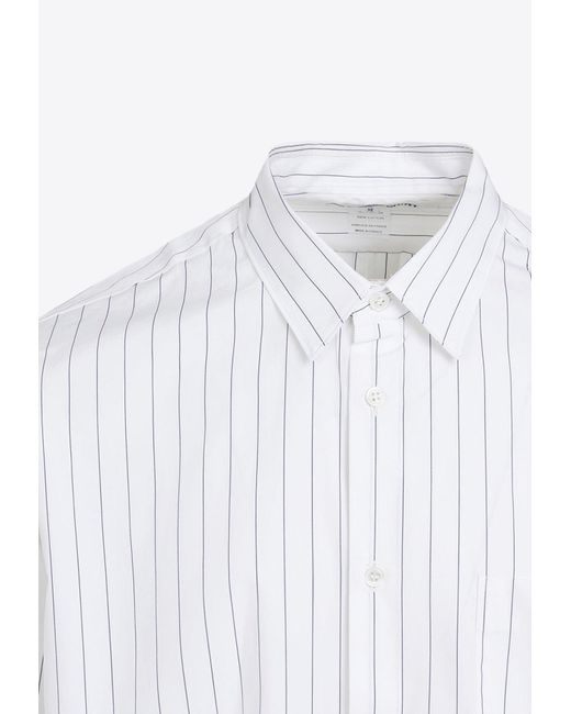 Comme des Garçons White Striped Poplin Shirt for men