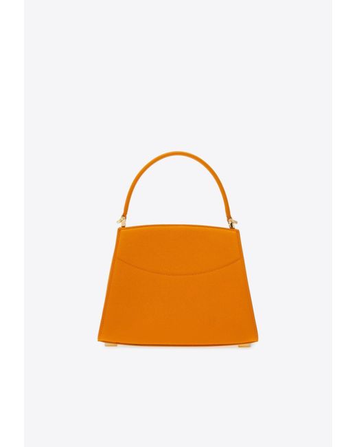 Ferragamo Orange Xs Studio Box North/West Top Handle Bag