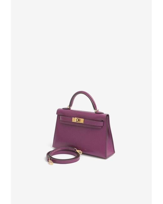 Hermès Purple Mini Kelly Sellier 20