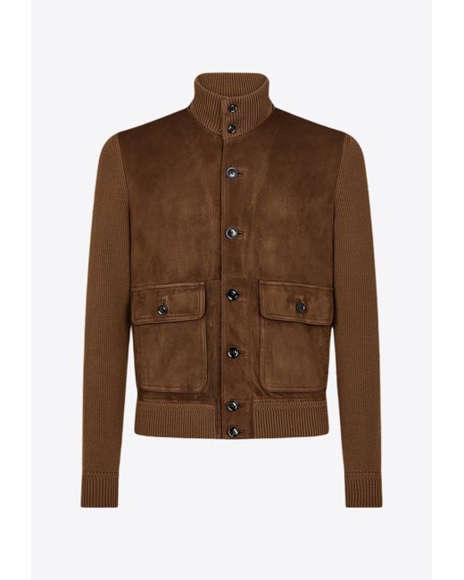 Tom Ford Brown Suede Leather Jacket for men