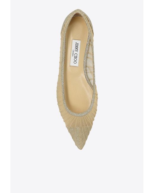 Jimmy Choo Love Ballet Flats in White | Lyst