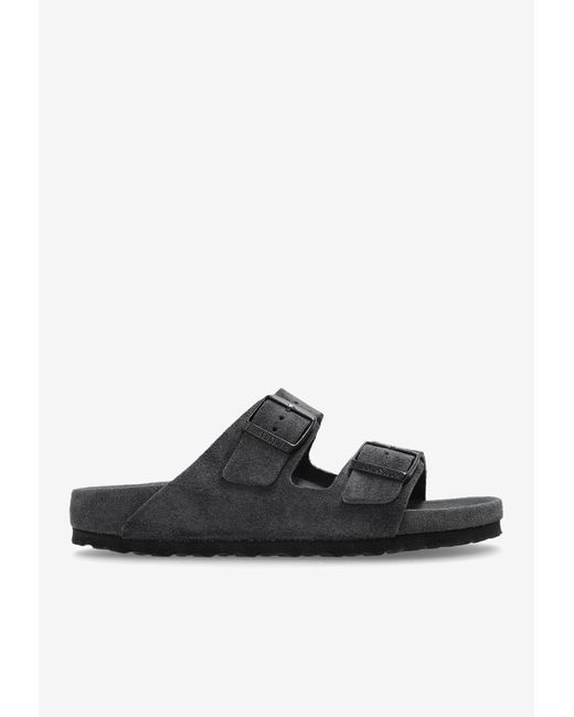 Birkenstock Black Arizona Suede Slides