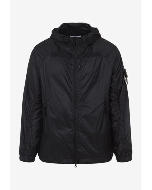 Stone Island Black Logo-Patch Zip-Up Jacket for men