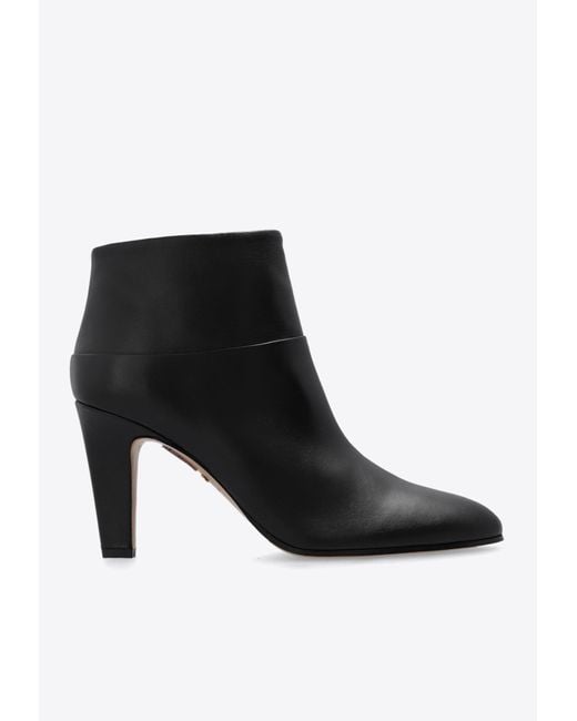 Chloé Black Eve 85 Heeled Leather Ankle Boots