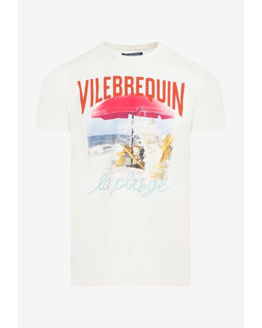 Vilebrequin White Graphic Logo Crewneck T-Shirt for men