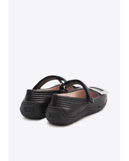 Roger Vivier White Viv' Low Mary-Jane Ballet Flats