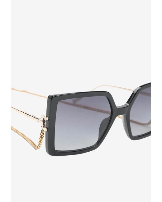 Chopard Gray Square Acetate Sunglasses
