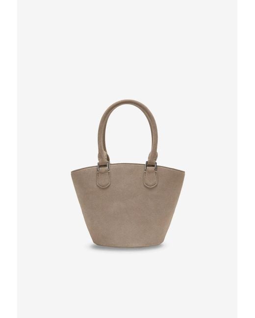 Self-Portrait Gray Suede Shoulder Bag With Charms