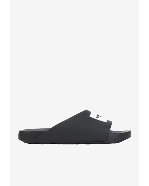 Givenchy White Brand Label Beach Slides
