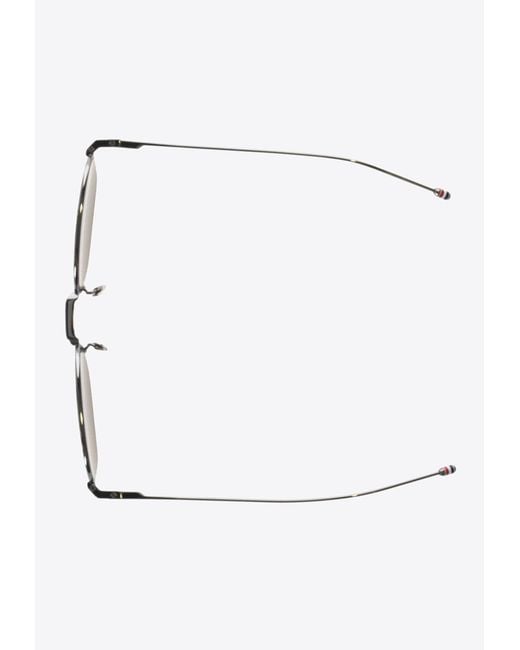 Thom Browne Gray Rectangular Sunglasses for men