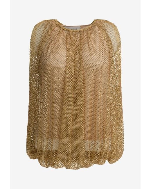 Sportmax Natural Transparent Knit Top