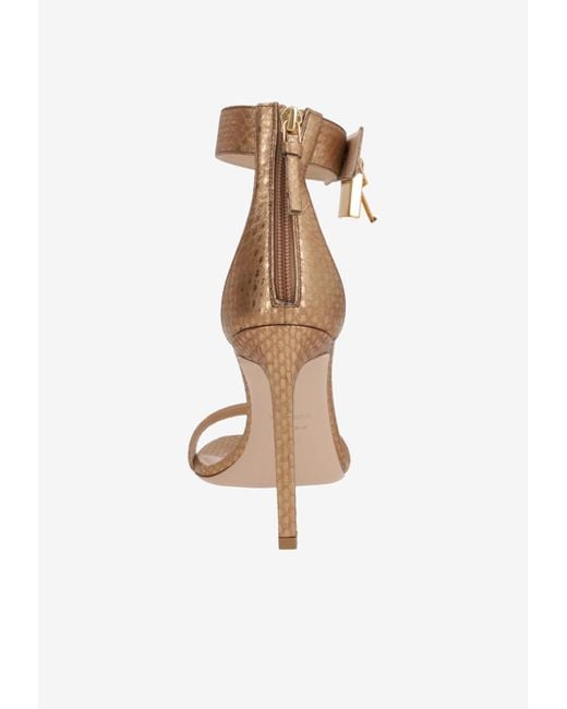 Tom Ford White 105 Padlock Leather Sandals