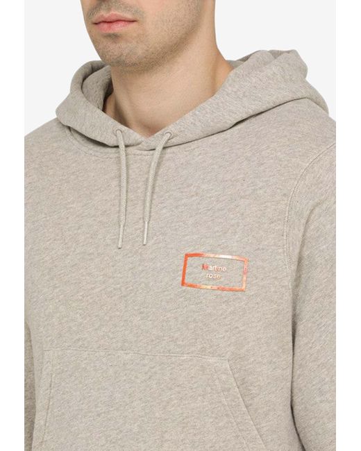 Martine Rose Gray Logo-Printed Hooded Sweatshirt for men