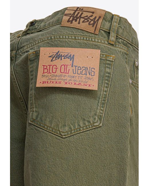 Stussy Green Big Ol' Straight-Leg Jeans for men