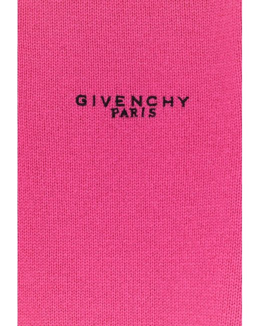 Givenchy Pink Ribbed Polo T-Shirt