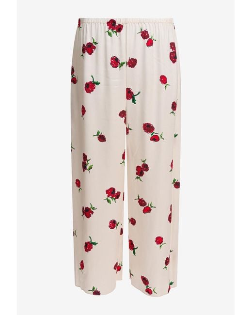 Khaite Pink Mindy Raspberries Print Pants