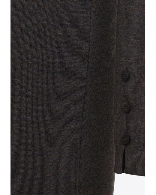 Jacquemus Black Polo-Neck Button-Front Maxi Dress