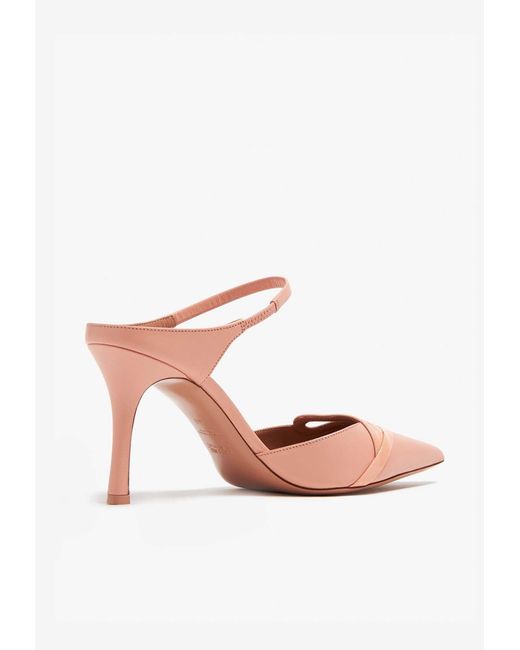 Malone Souliers Pink Bonnie 80 Leather Mules